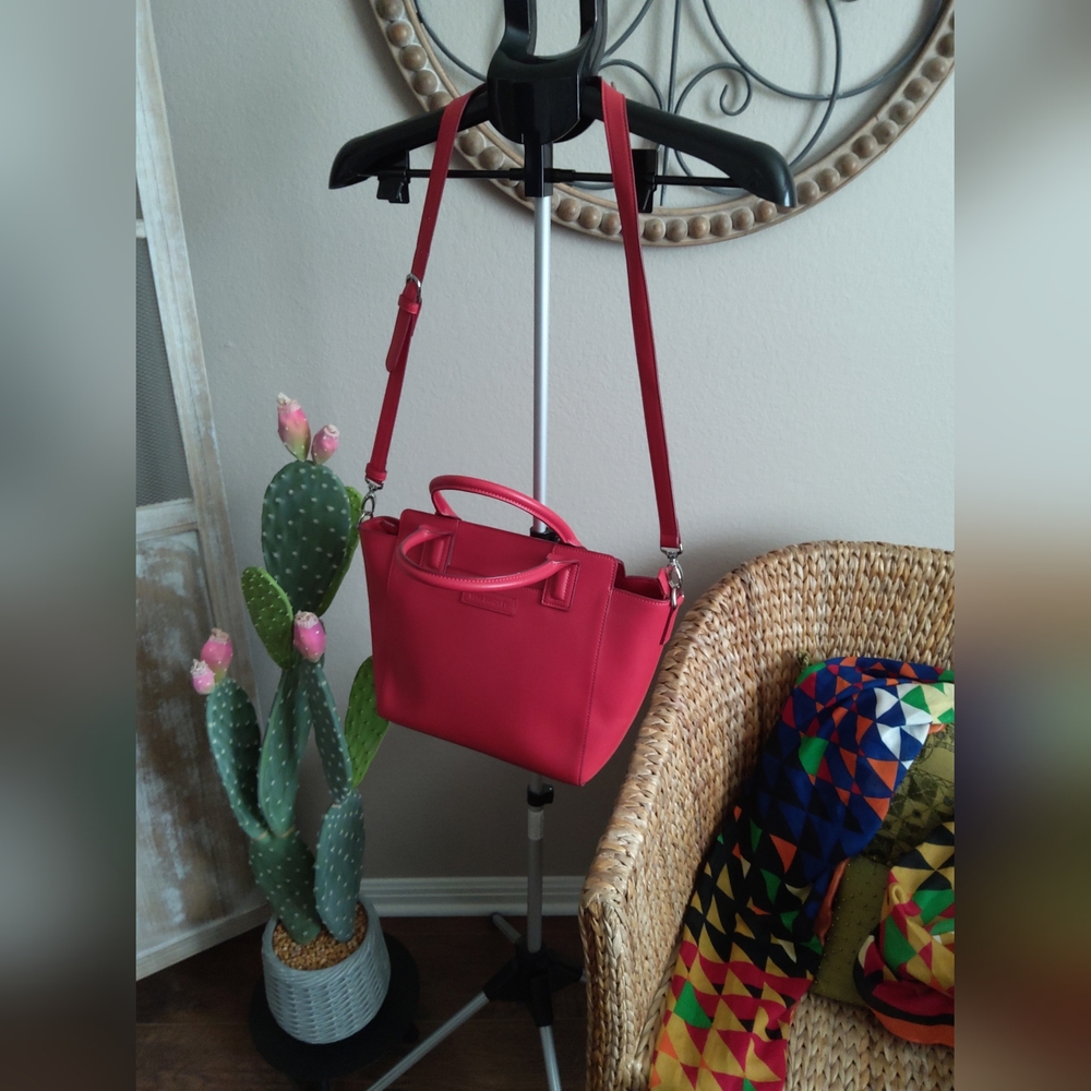 Vera Bradley Coral-Red Vegan Leather Shoulder Bag - Picture 4 of 10